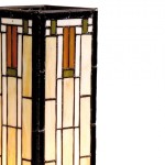 Lampa Tiffany Beige Brown 12x12x35 cm, Clayre & Eef